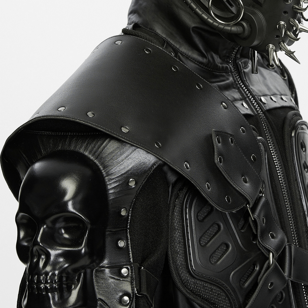 Skeletal Vanguard Shoulder Armor with Rivets and Straps