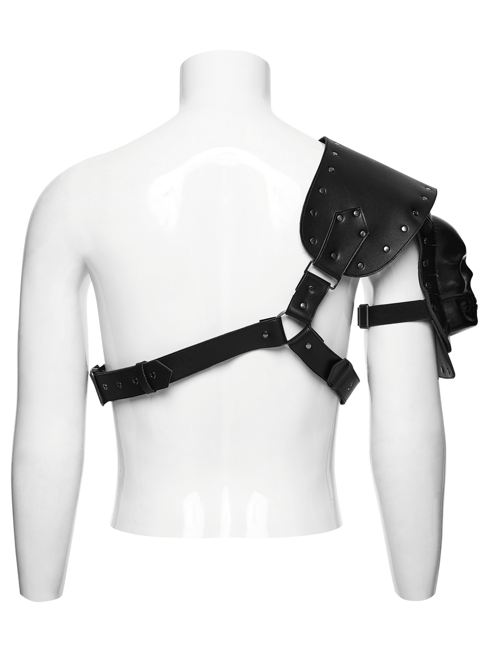 Skeletal Vanguard Shoulder Armor with Rivets and Straps