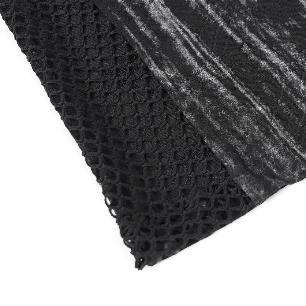 Sleeveless Gothic Top with Mesh Sides and Buckle Straps
