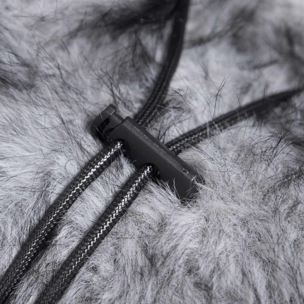 Spider Backpack with Faux Fur and Metal Chain Details