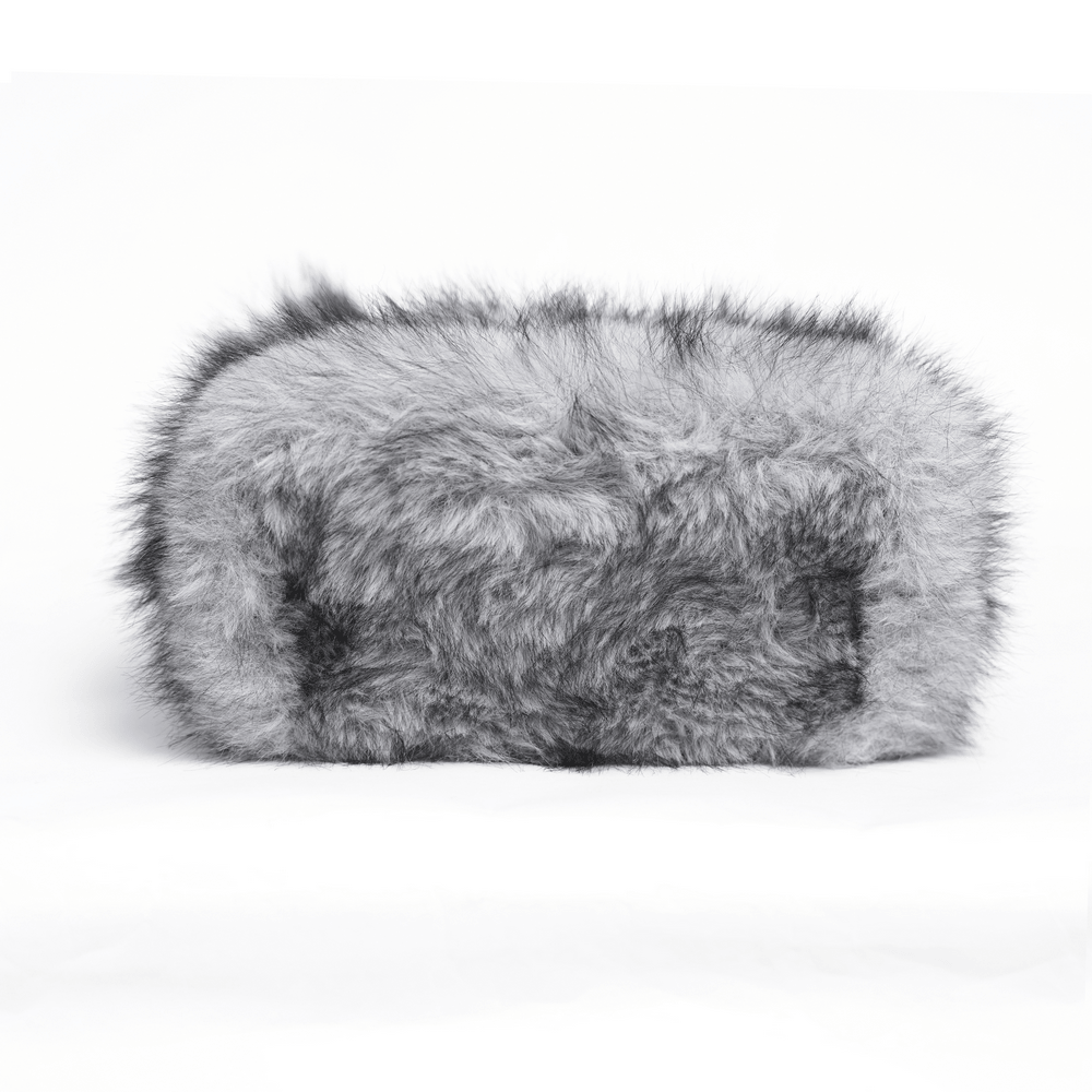 Spider Backpack with Faux Fur and Metal Chain Details
