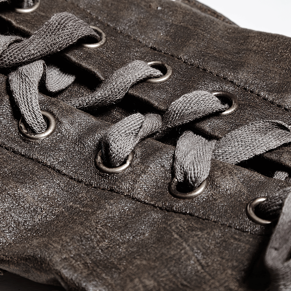 Steampunk Brown Rivet Buckle Gothic Armor Bracers