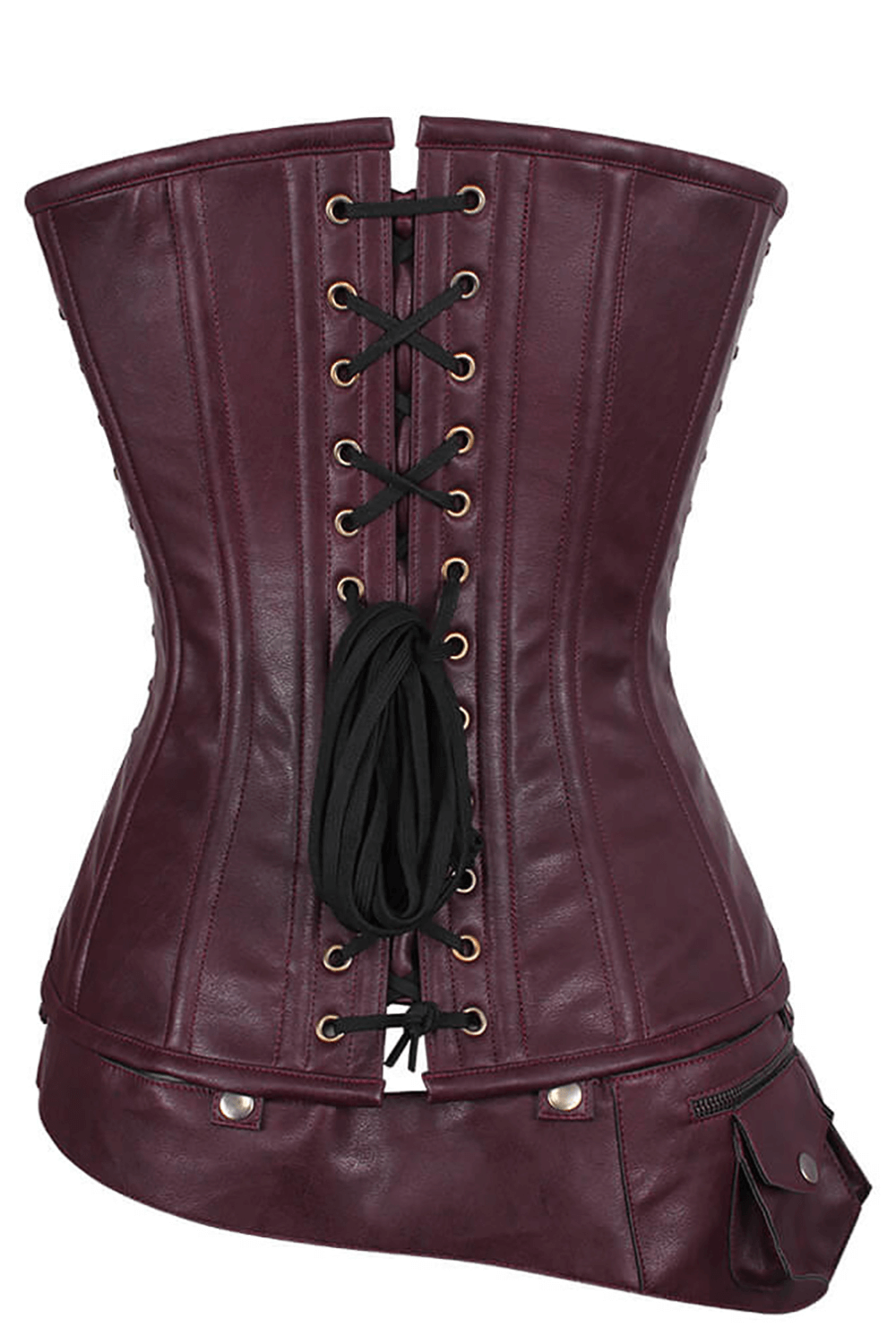 Steampunk Overbust Corset With Belt and Lacing