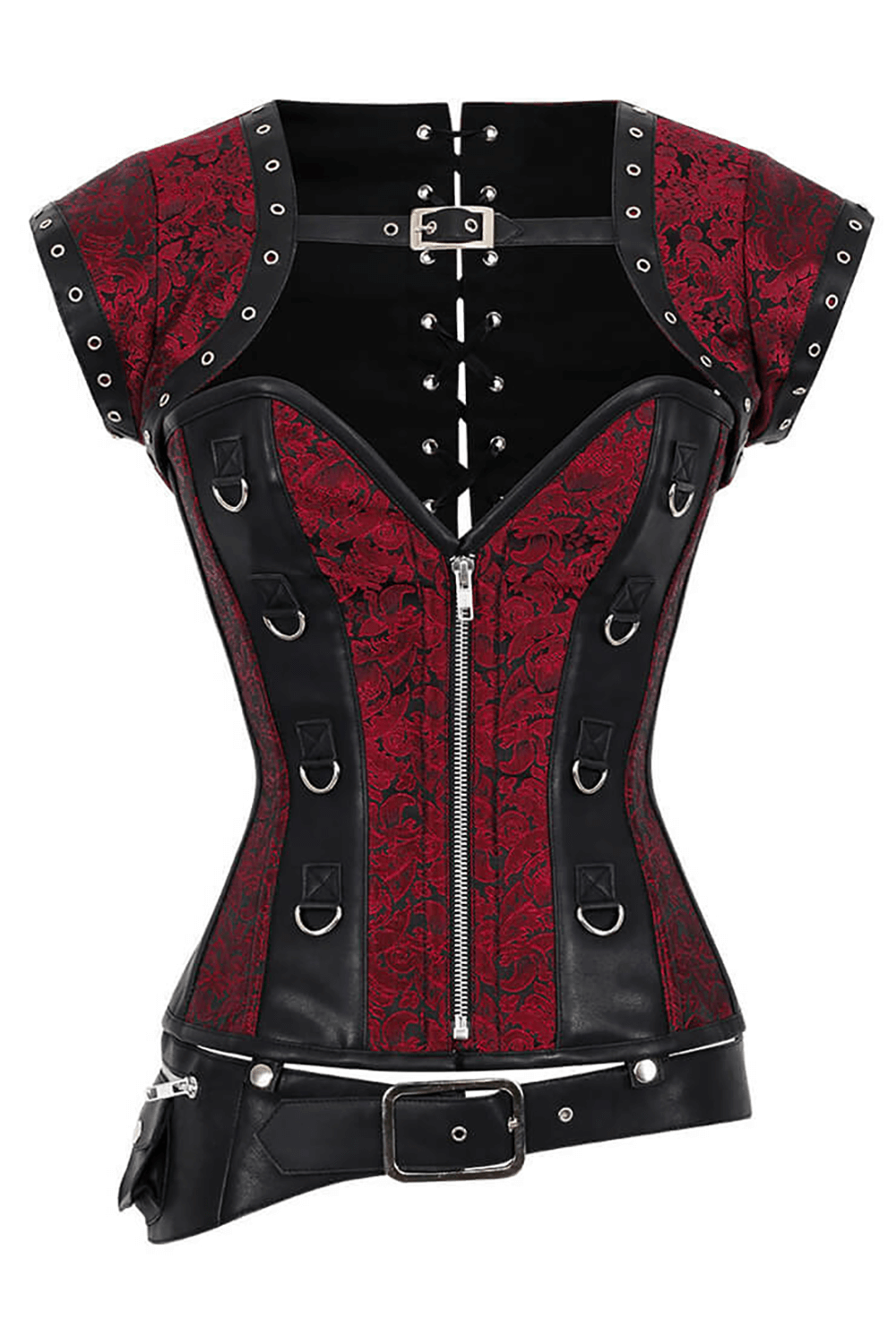 Steampunk Overbust Corset with Shrug and Detachable Belt Set