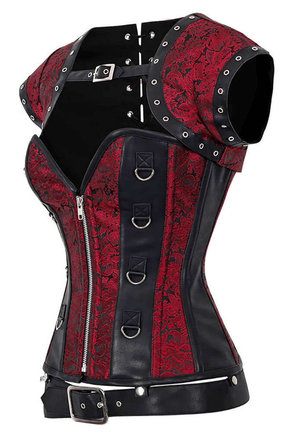 US SALE of Steampunk Overbust Corset with Shrug and Detachable Belt Set