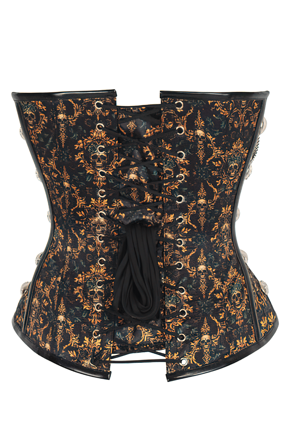 Steampunk Overbust Corset with Skull Chains and Clasps