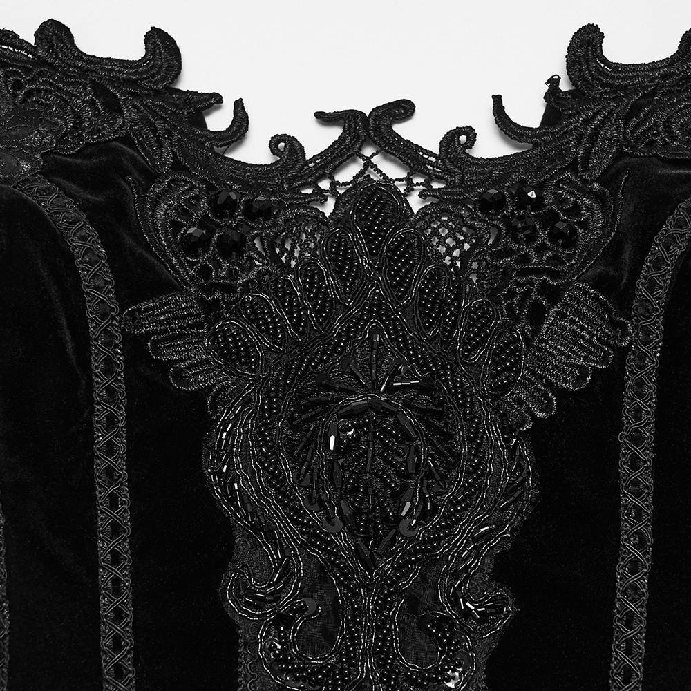 Striking Gothic Lace Corset with Suede and Lace Panels