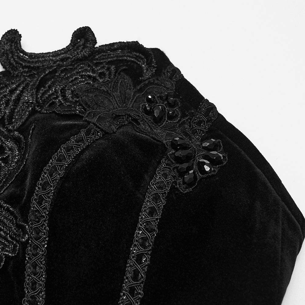 Striking Gothic Lace Corset with Suede and Lace Panels