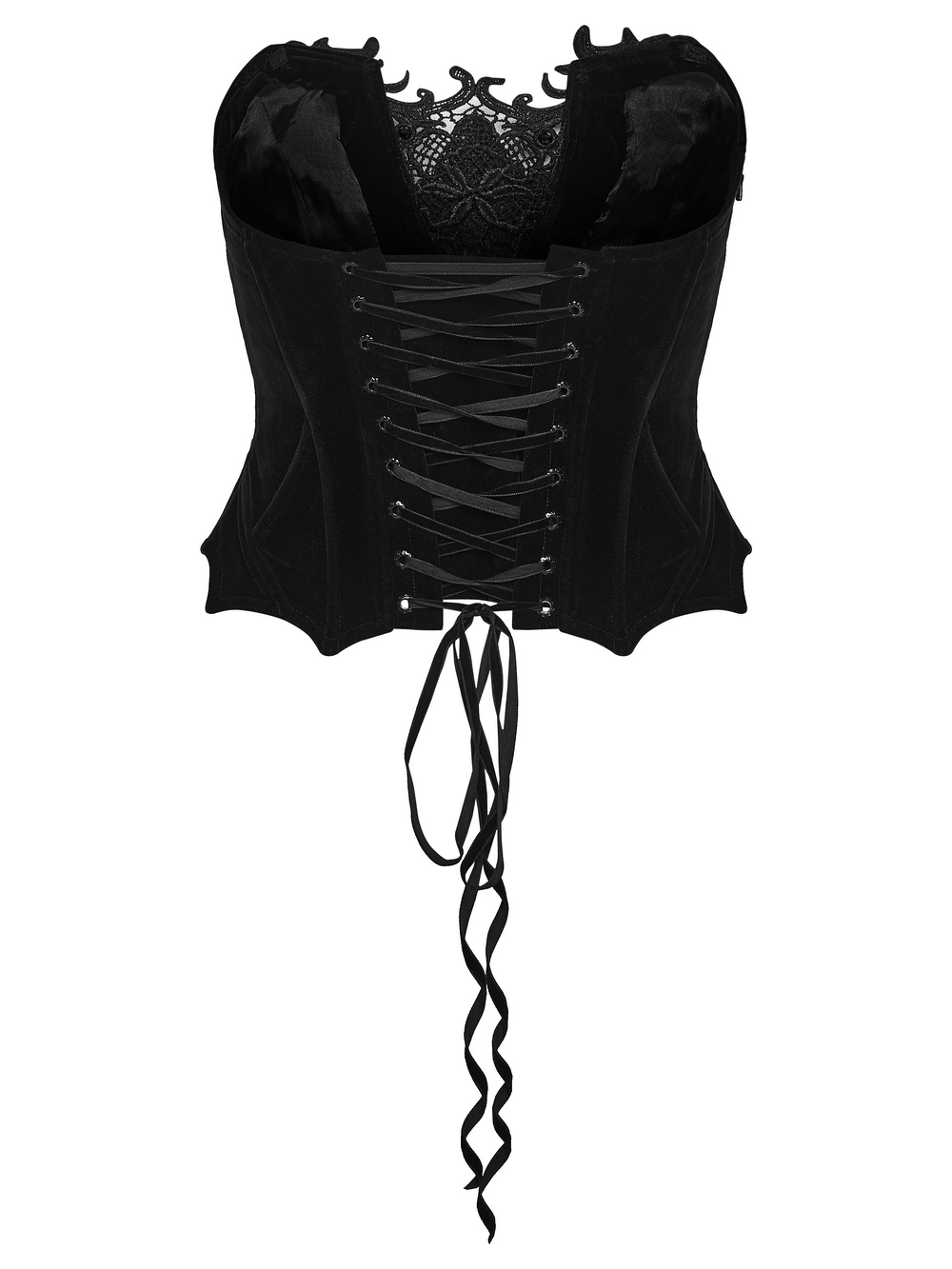 Striking Gothic Lace Corset with Suede and Lace Panels