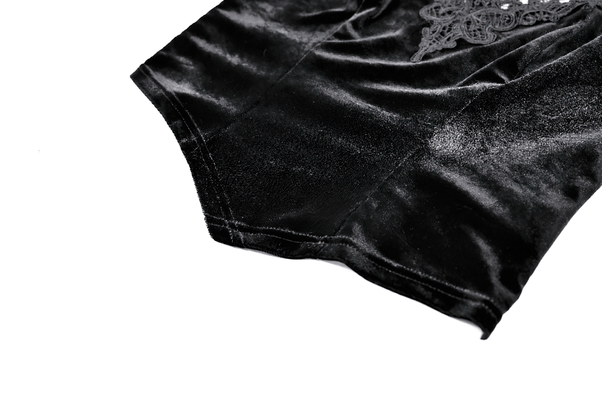 Striking Lace Flare Sleeved Velvet Top for Women