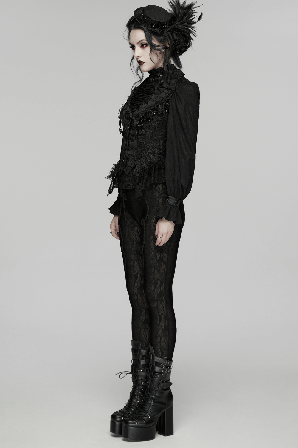 Stunning Waistcoat with Tassels and Ruffle Hem for Women