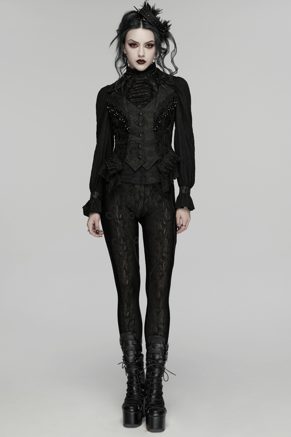Stunning Waistcoat with Tassels and Ruffle Hem for Women
