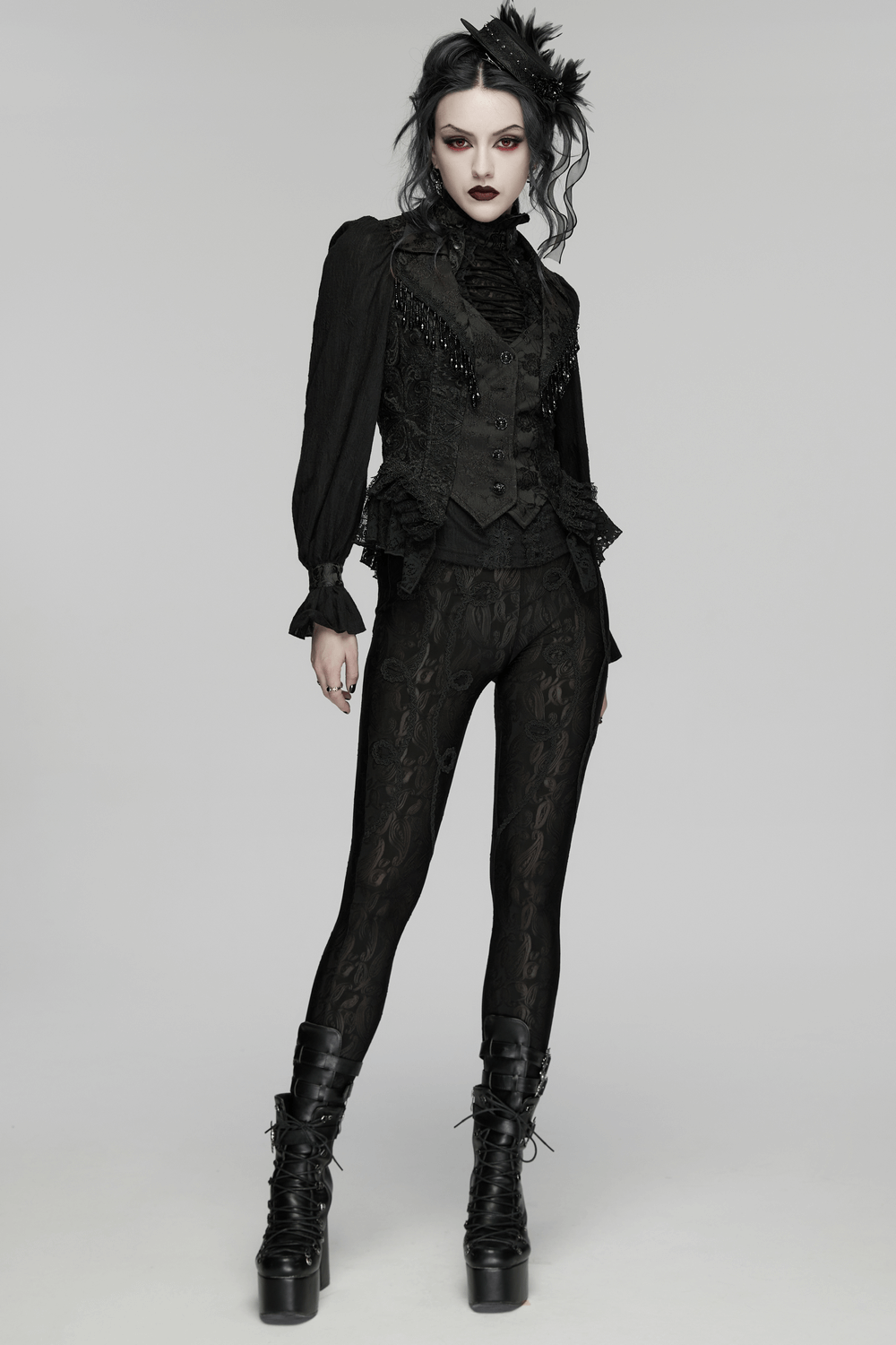 Stunning Waistcoat with Tassels and Ruffle Hem for Women