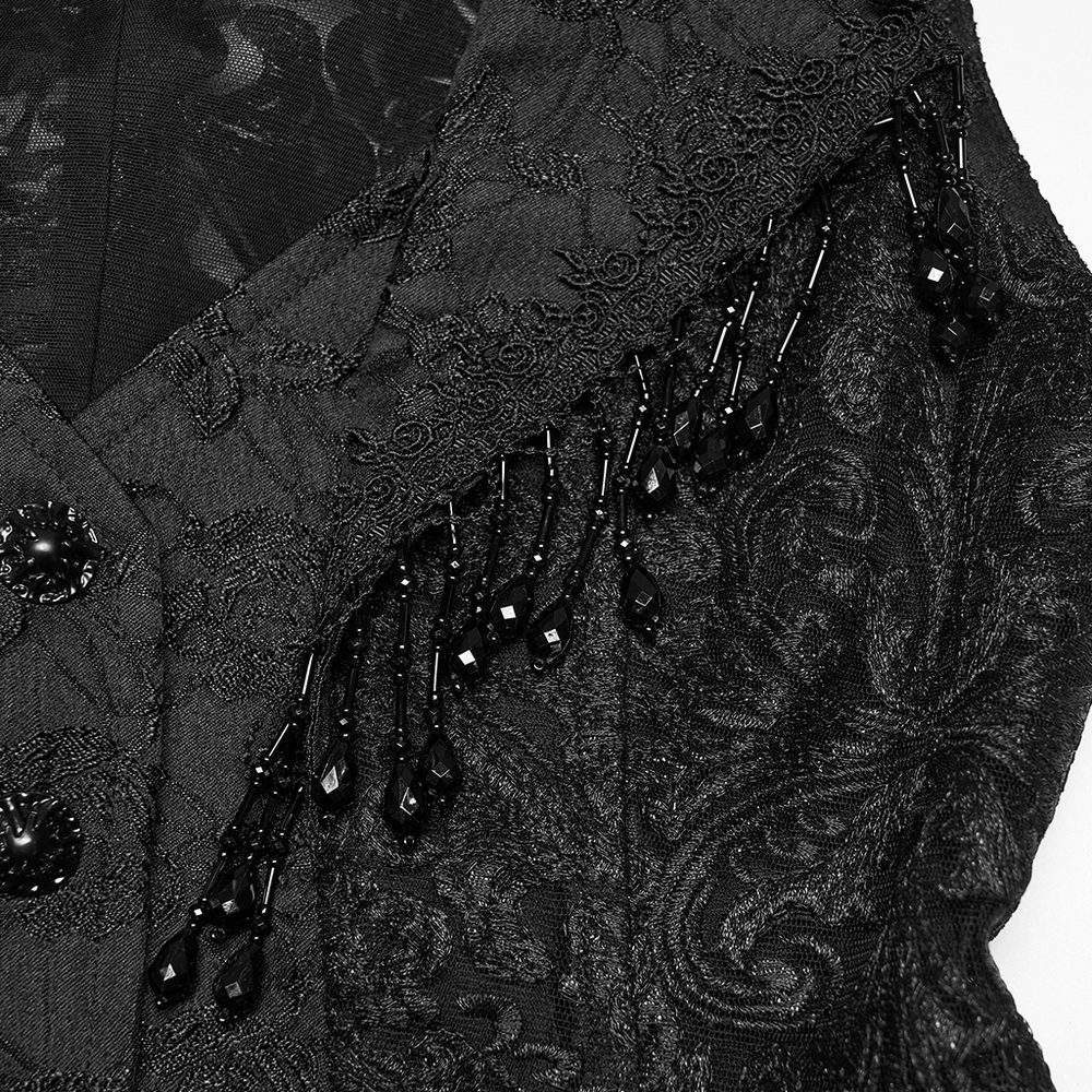 Stunning Waistcoat with Tassels and Ruffle Hem for Women
