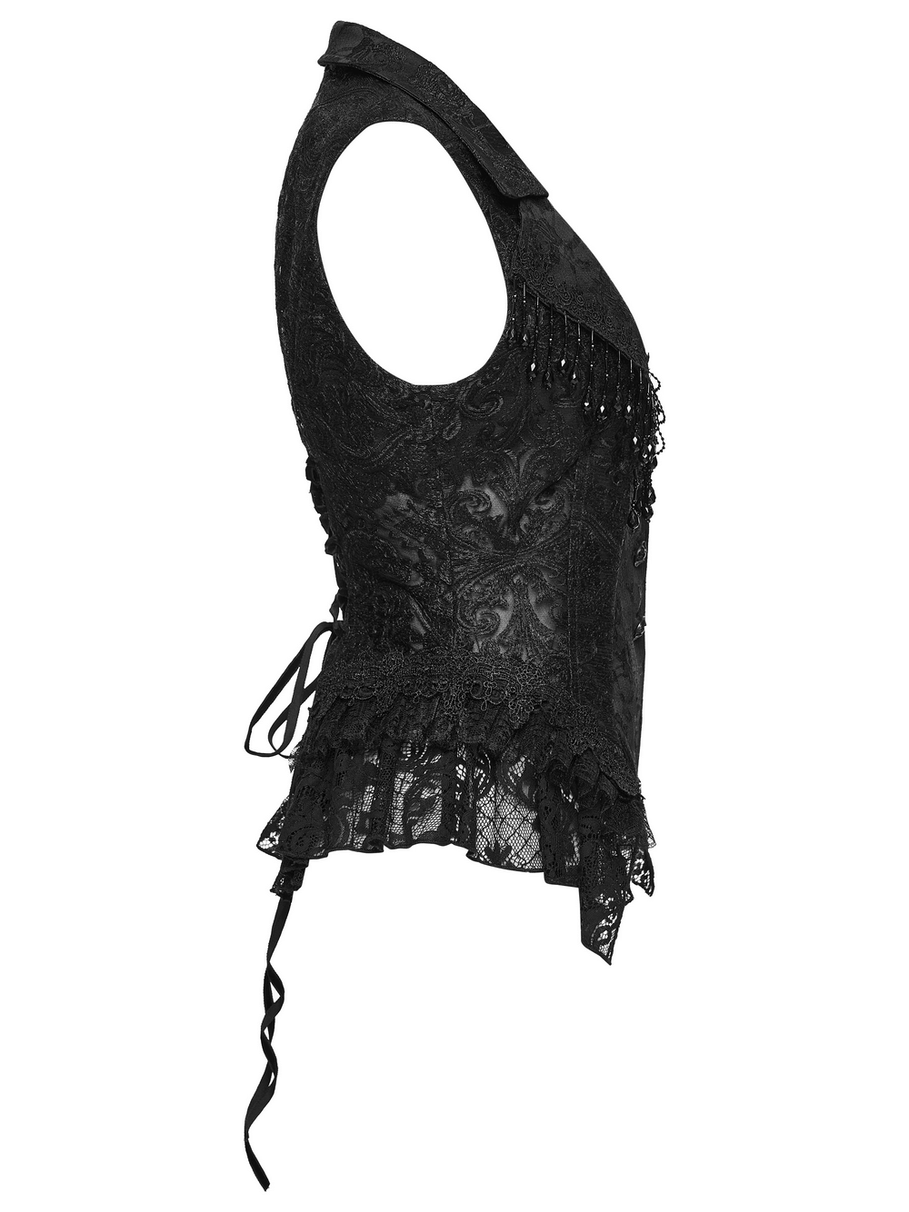 Stunning Waistcoat with Tassels and Ruffle Hem for Women