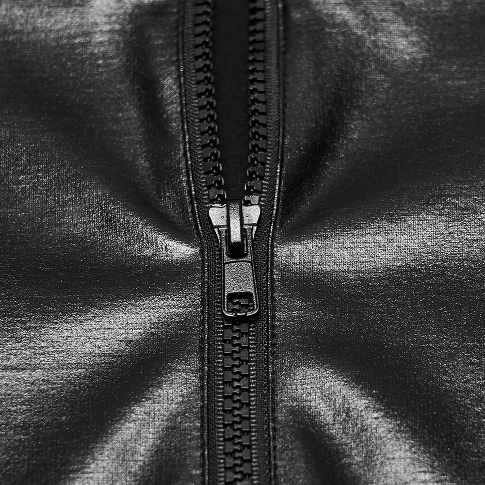 Stylish Black Cyberpunk Top with Utility Arm Pockets