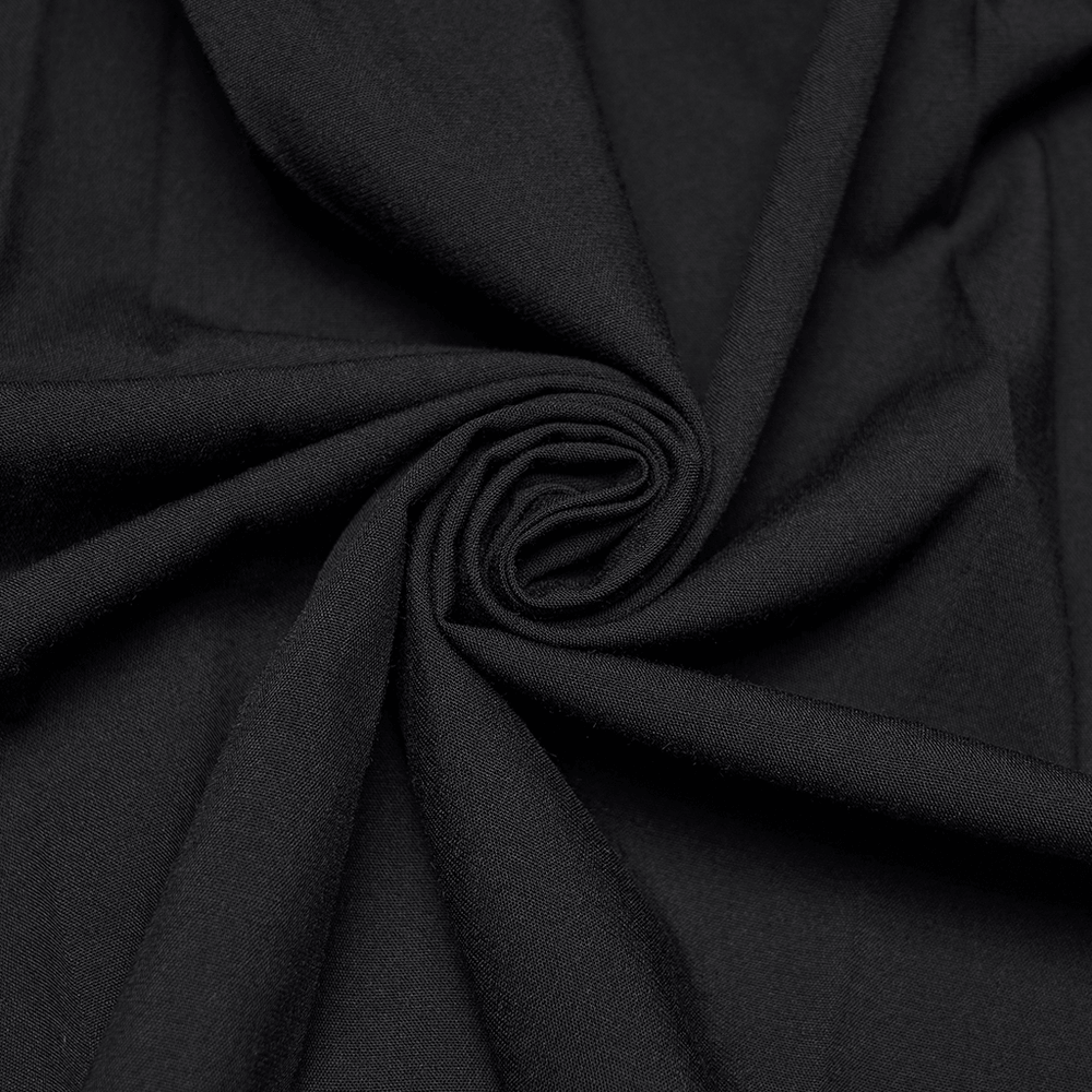 Stylish Black Gothic Asymmetrical Punk Shirt-Dress