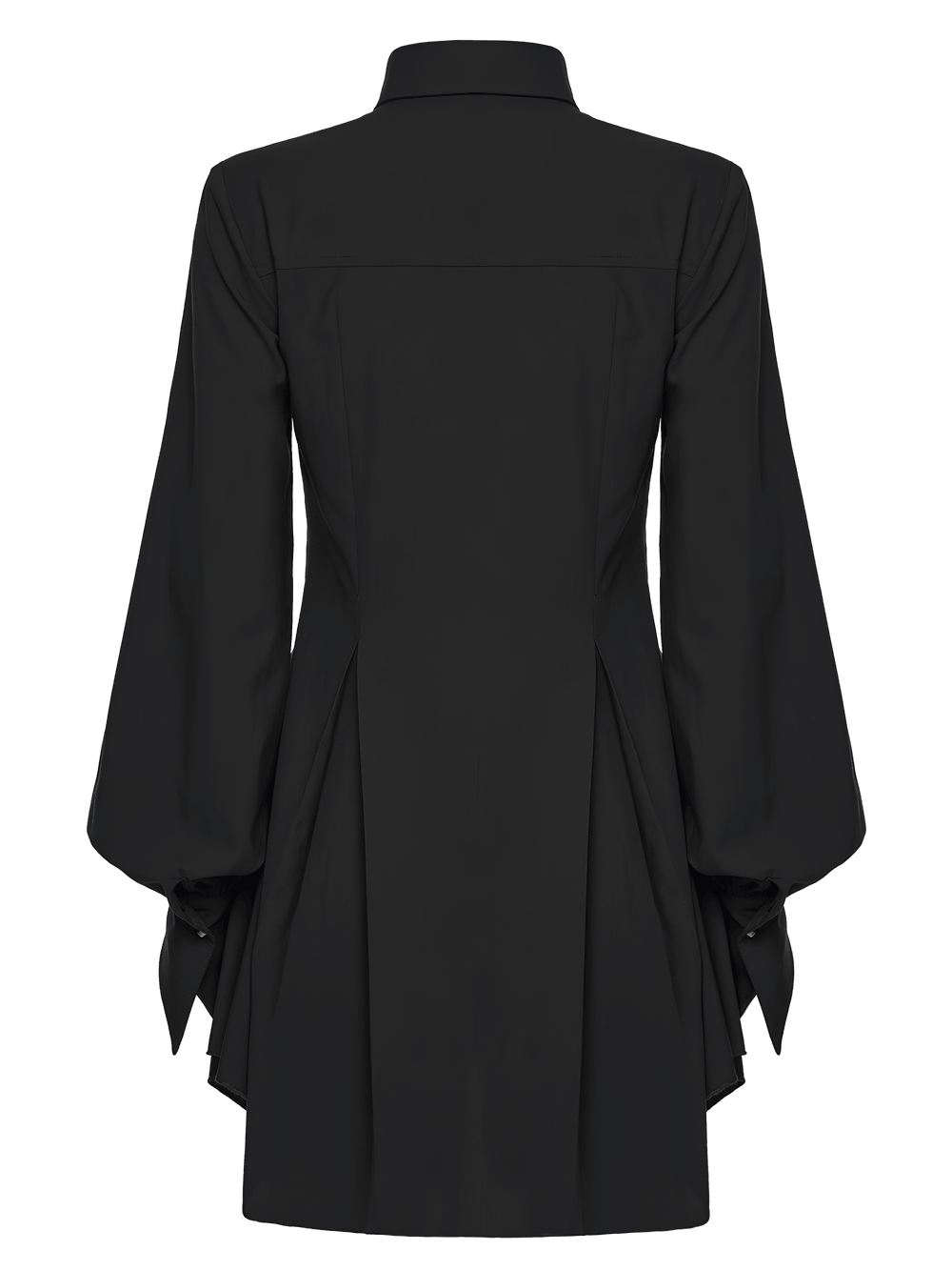 Stylish Black Gothic Asymmetrical Punk Shirt-Dress