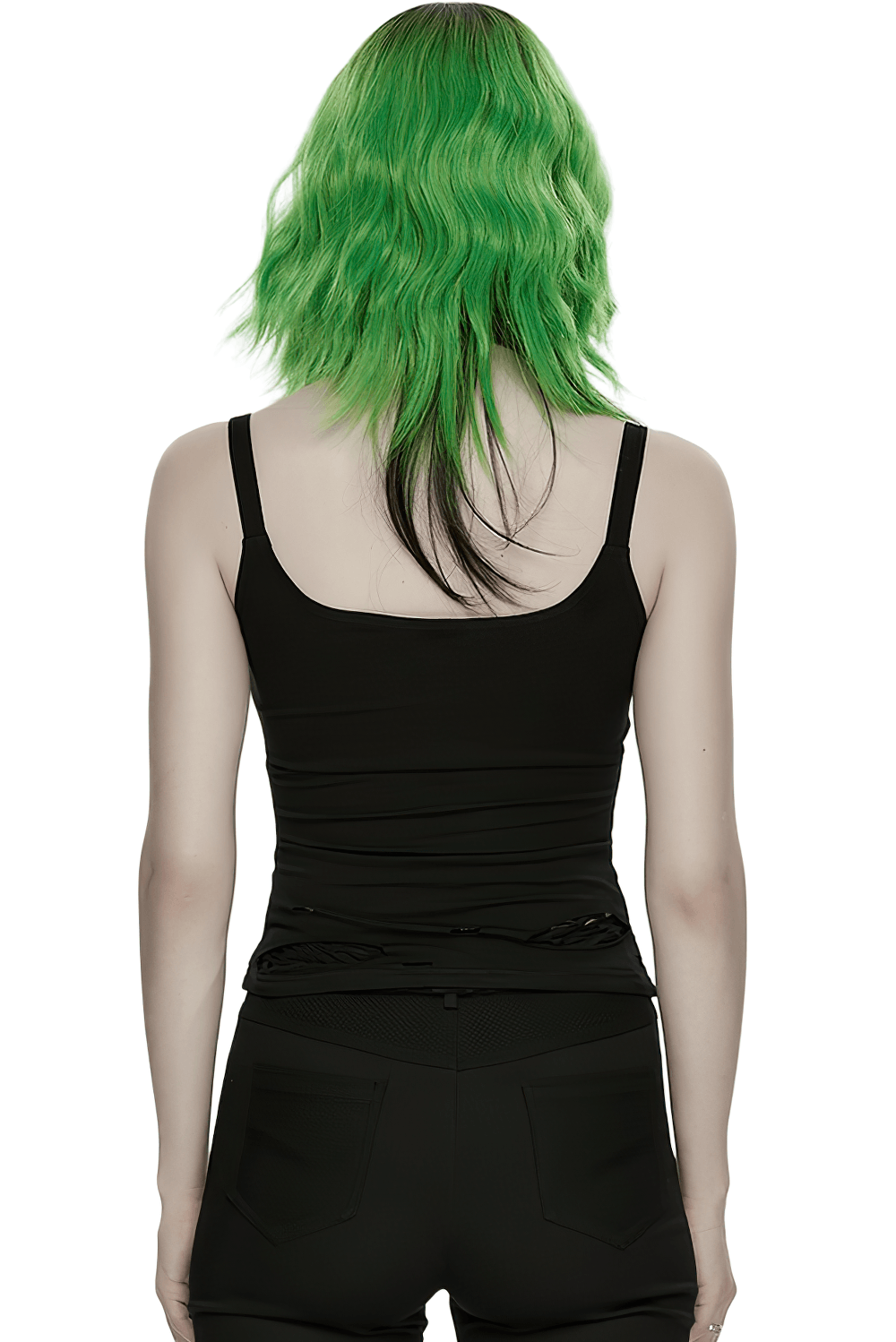 Stylish Black Spider Web Distressed Punk Camisole
