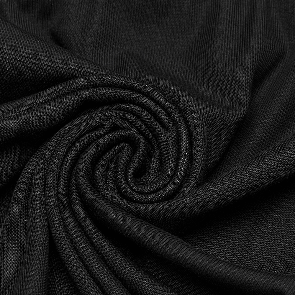 Stylish Futuristic Black Tank Top with Mesh Back