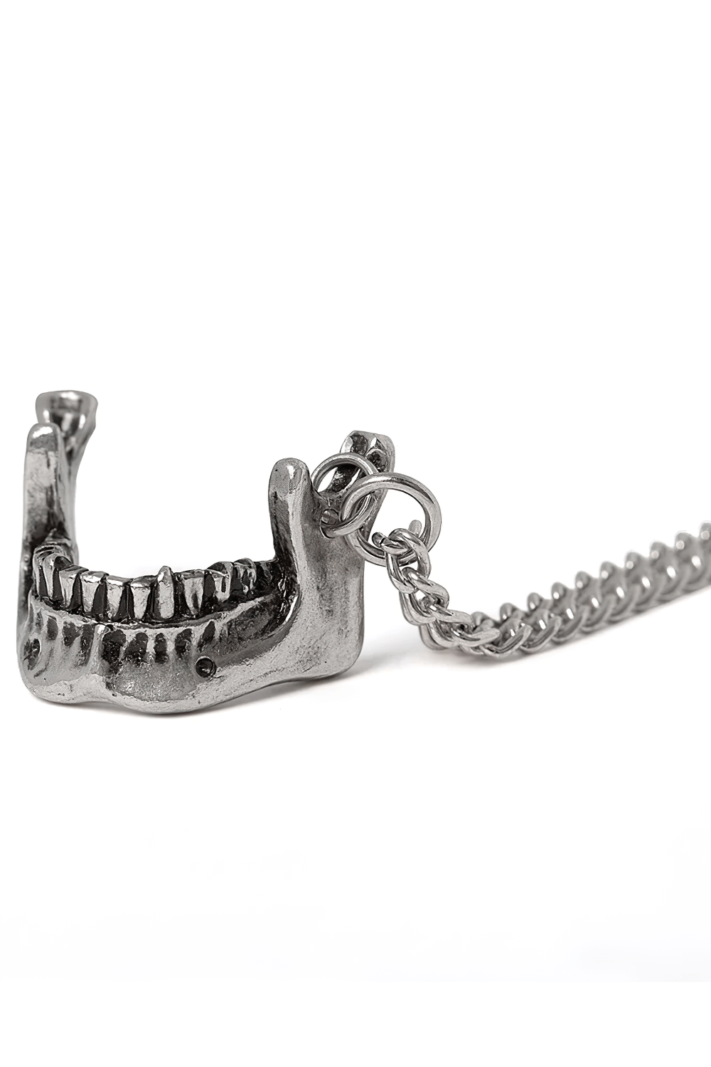Stylish Gothic Memento Mori Jawbone Chain Pendant