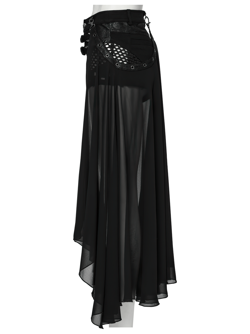 Stylish Gothic Shorts with Detachable Chiffon Cape