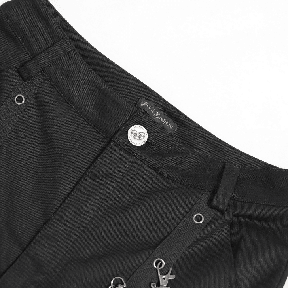 Stylish Punk Faux Fur Flared Pants with Side Chains