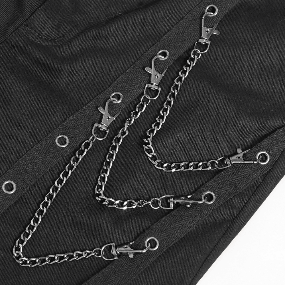 Stylish Punk Faux Fur Flared Pants with Side Chains