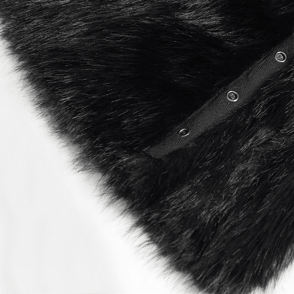 Stylish Punk Faux Fur Flared Pants with Side Chains