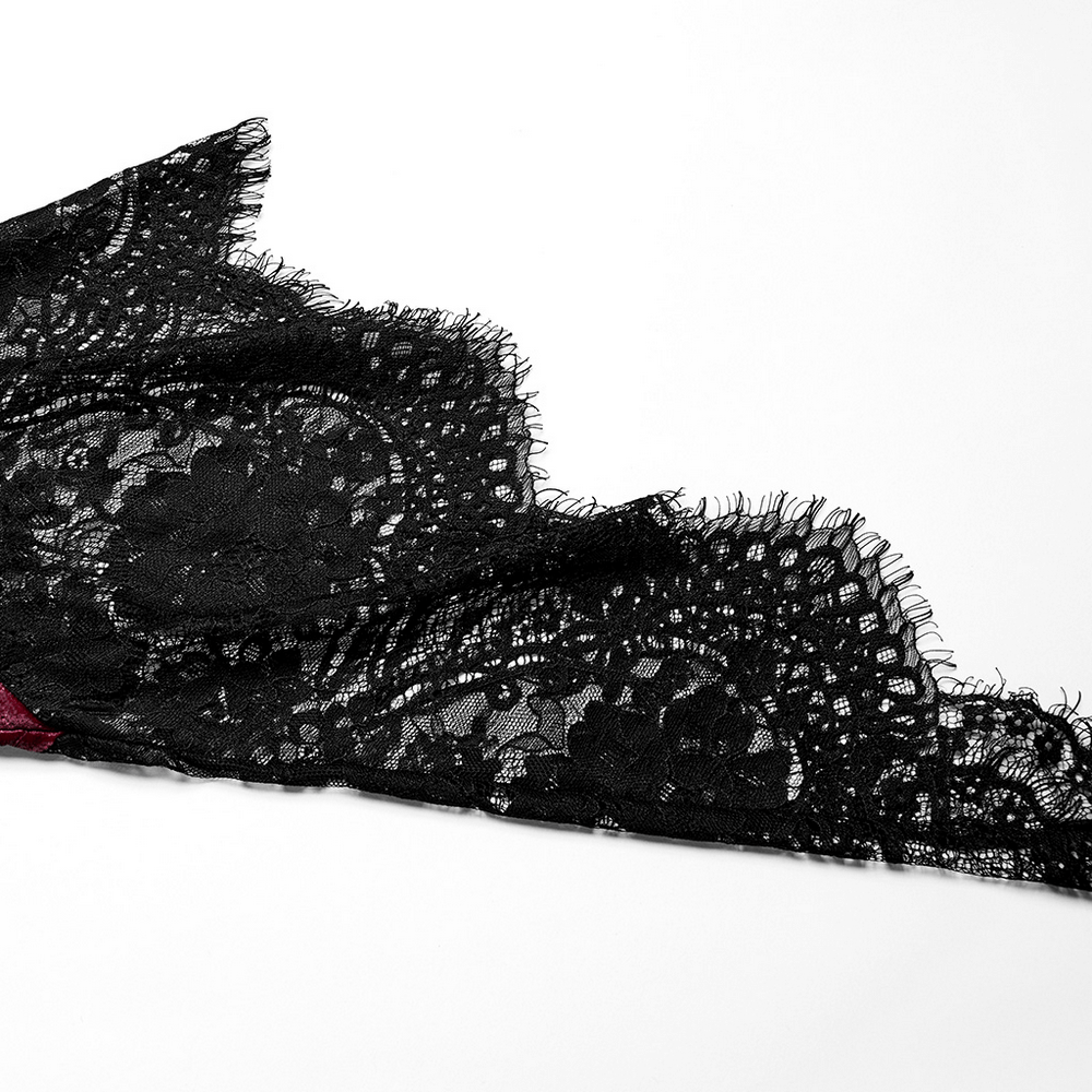 Velvet Dress with Lace Bell Sleeves and Rose Embroidery