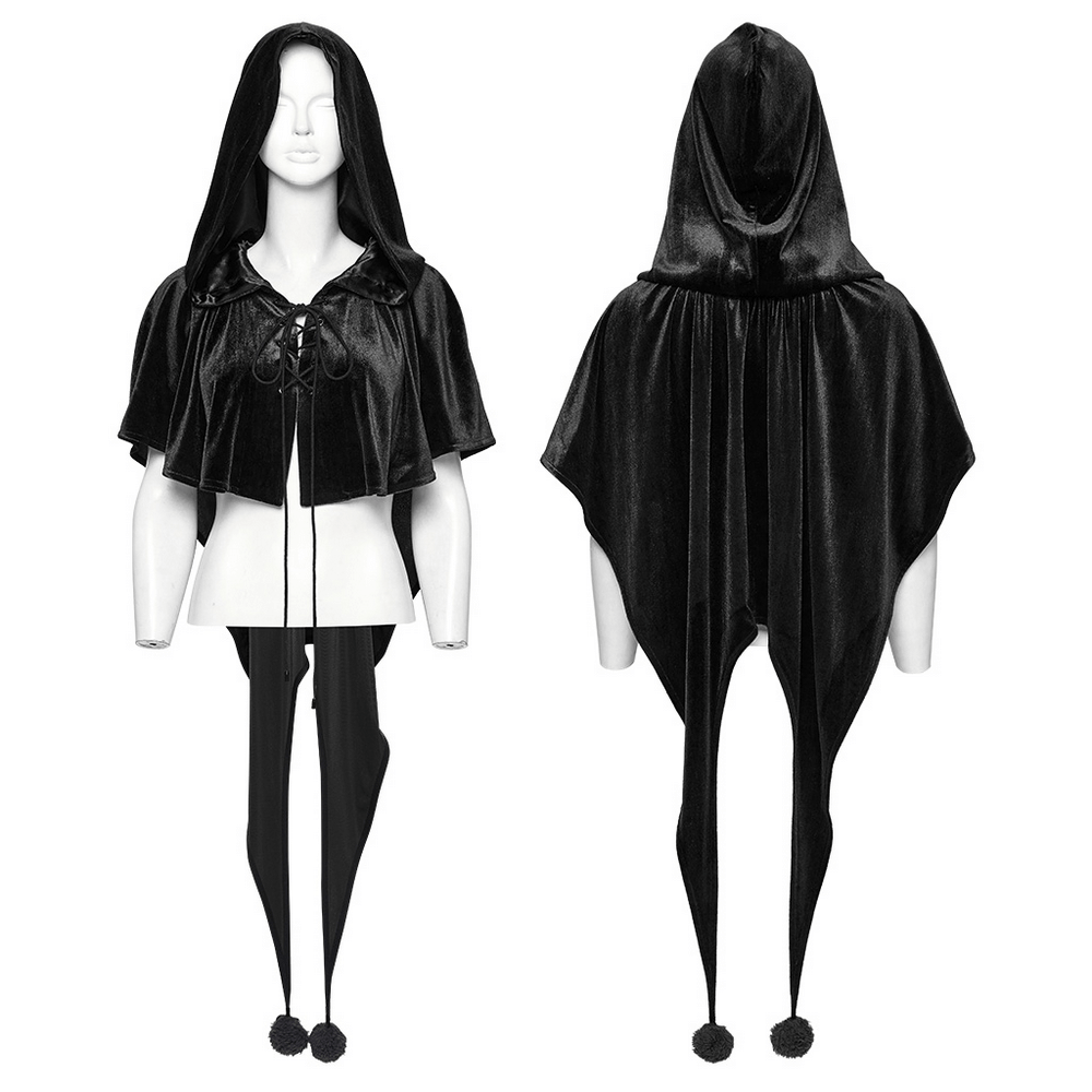 Velvet Hooded Cape for Fantasy Cosplay and Costumes