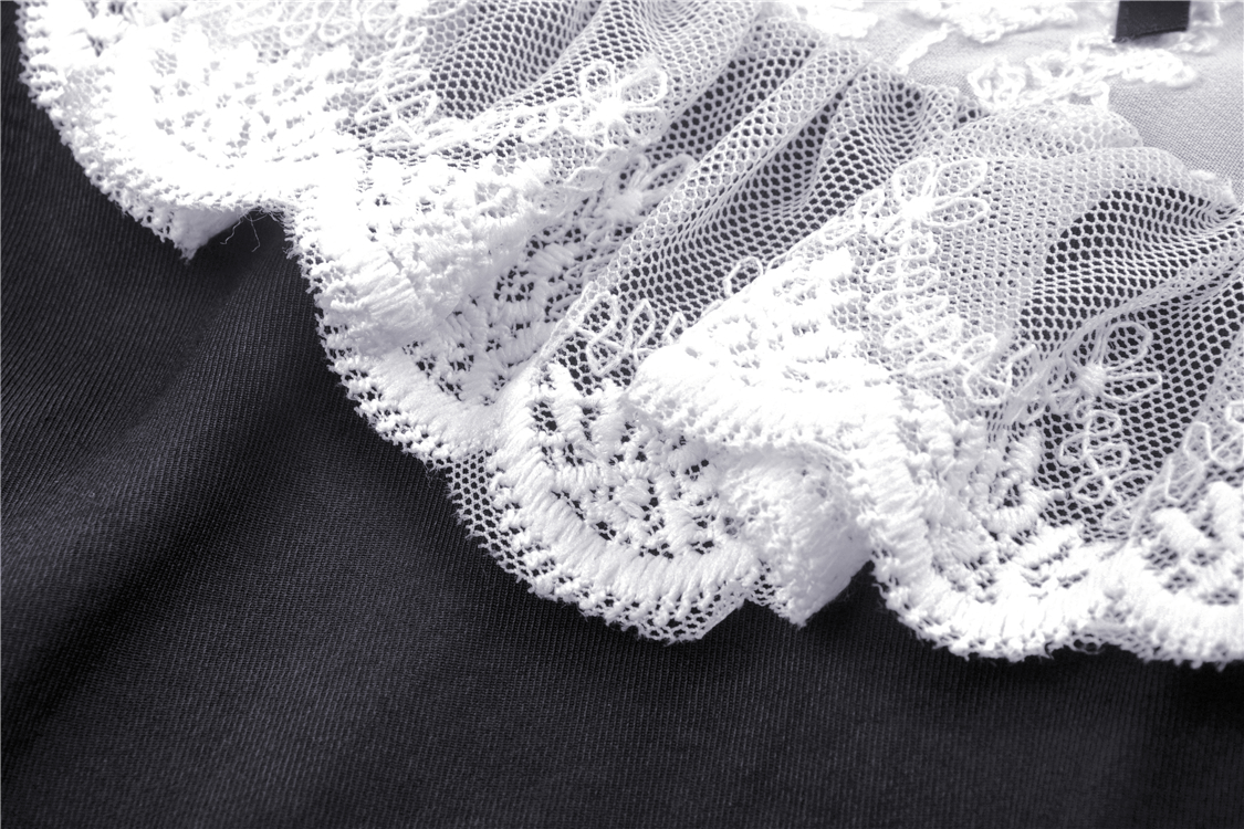 Victorian Black White Midi Dress - Gothic Lolita Style