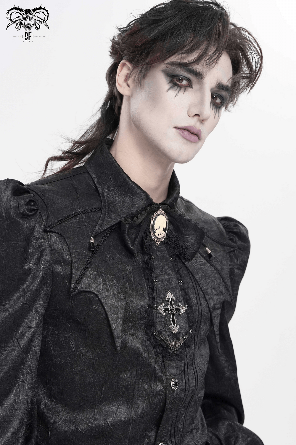 Victorian Bow Collar Neckpiece with Baroque Lace Drop Tie