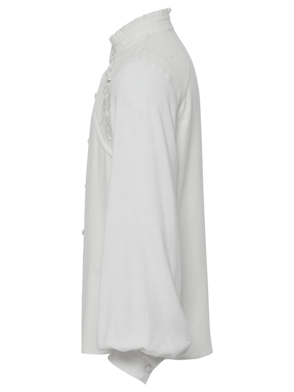 Victorian Embroidered White Shirt with Puff Sleeves