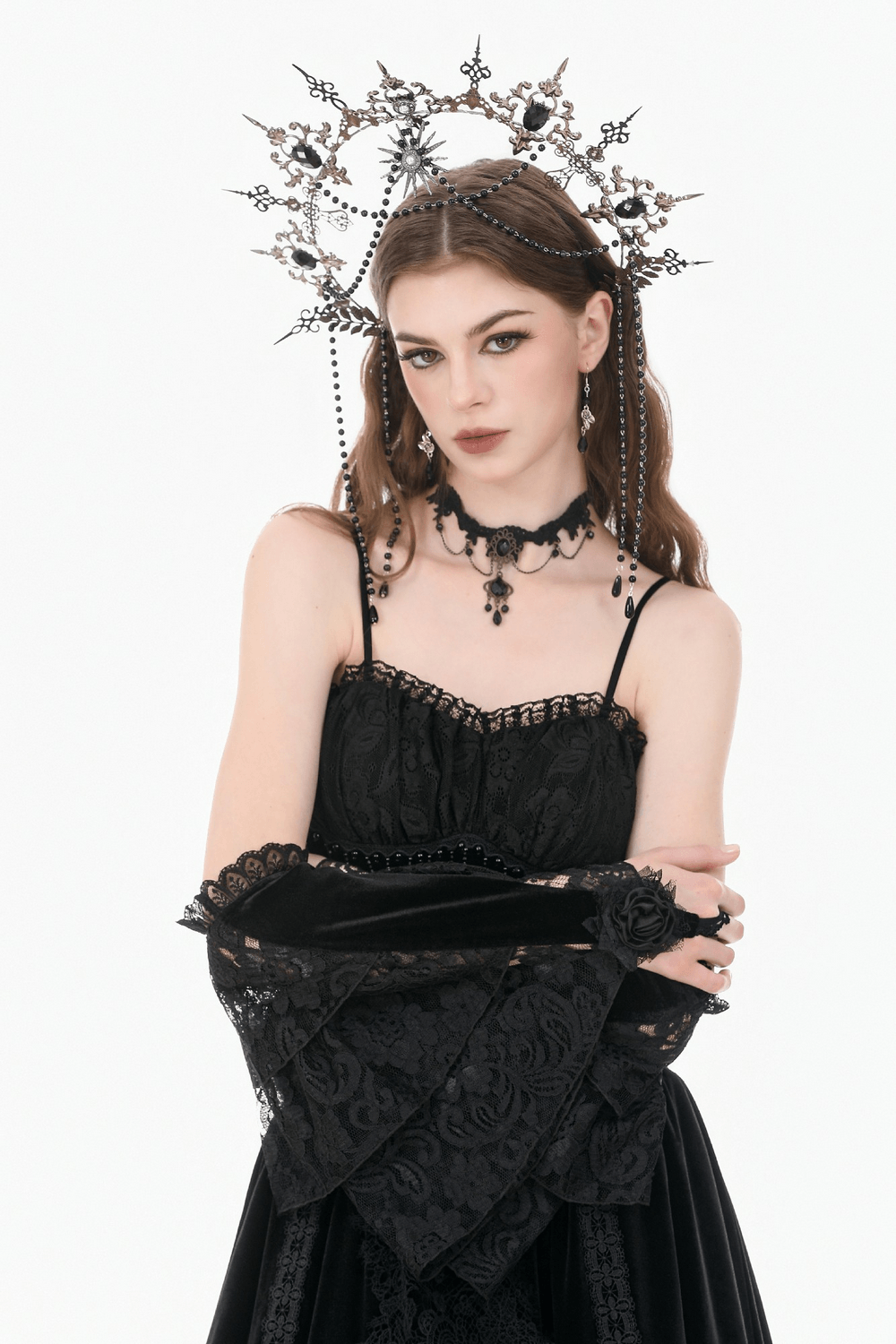 Victorian Floral Lace Arm Warmers for Alternative Styling