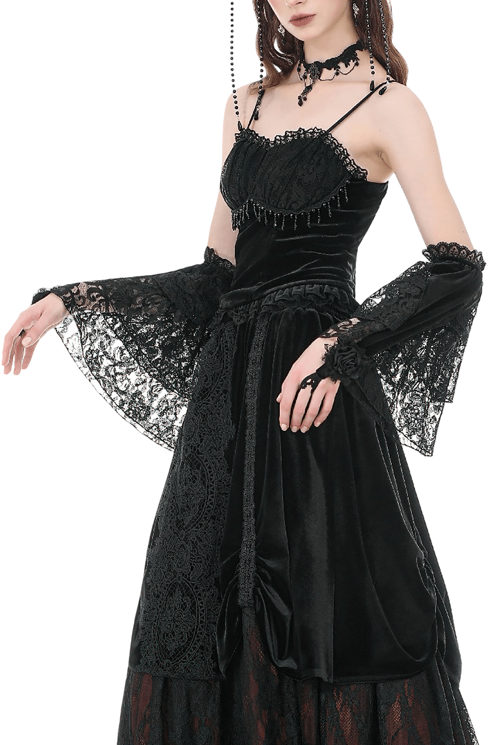 Victorian Floral Lace Arm Warmers for Alternative Styling