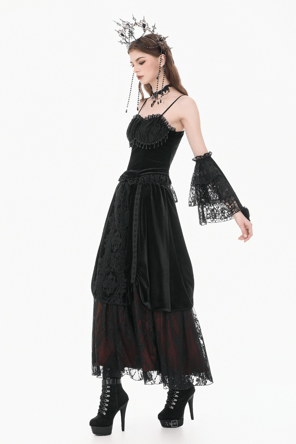 Victorian Floral Lace Arm Warmers for Alternative Styling
