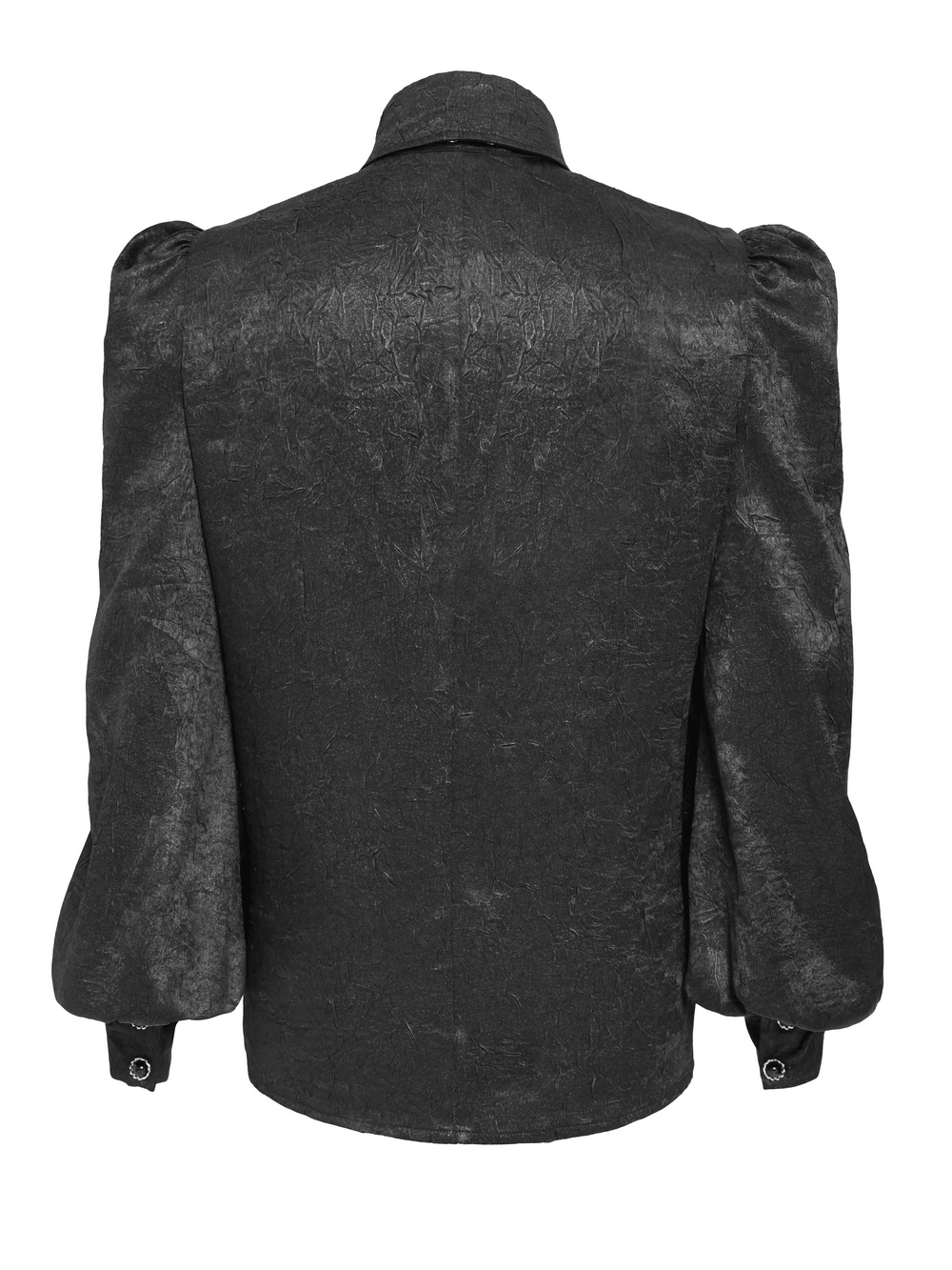 Victorian Goth Button Shirt With Cameo and Cross Brooch