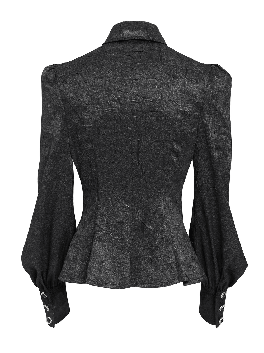Victorian Gothic Blouse with Cross Brooch Detail