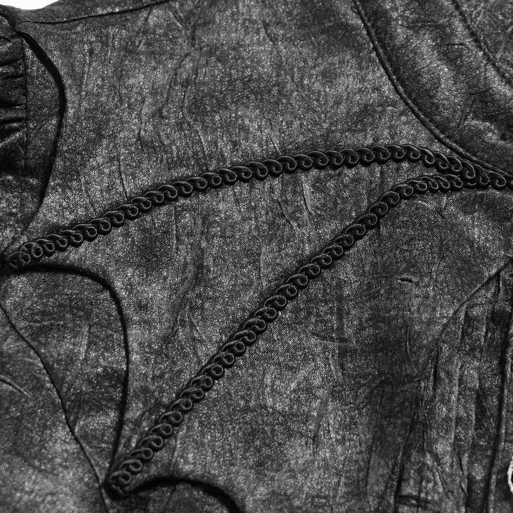 Victorian Gothic Blouse with Cross Brooch Detail