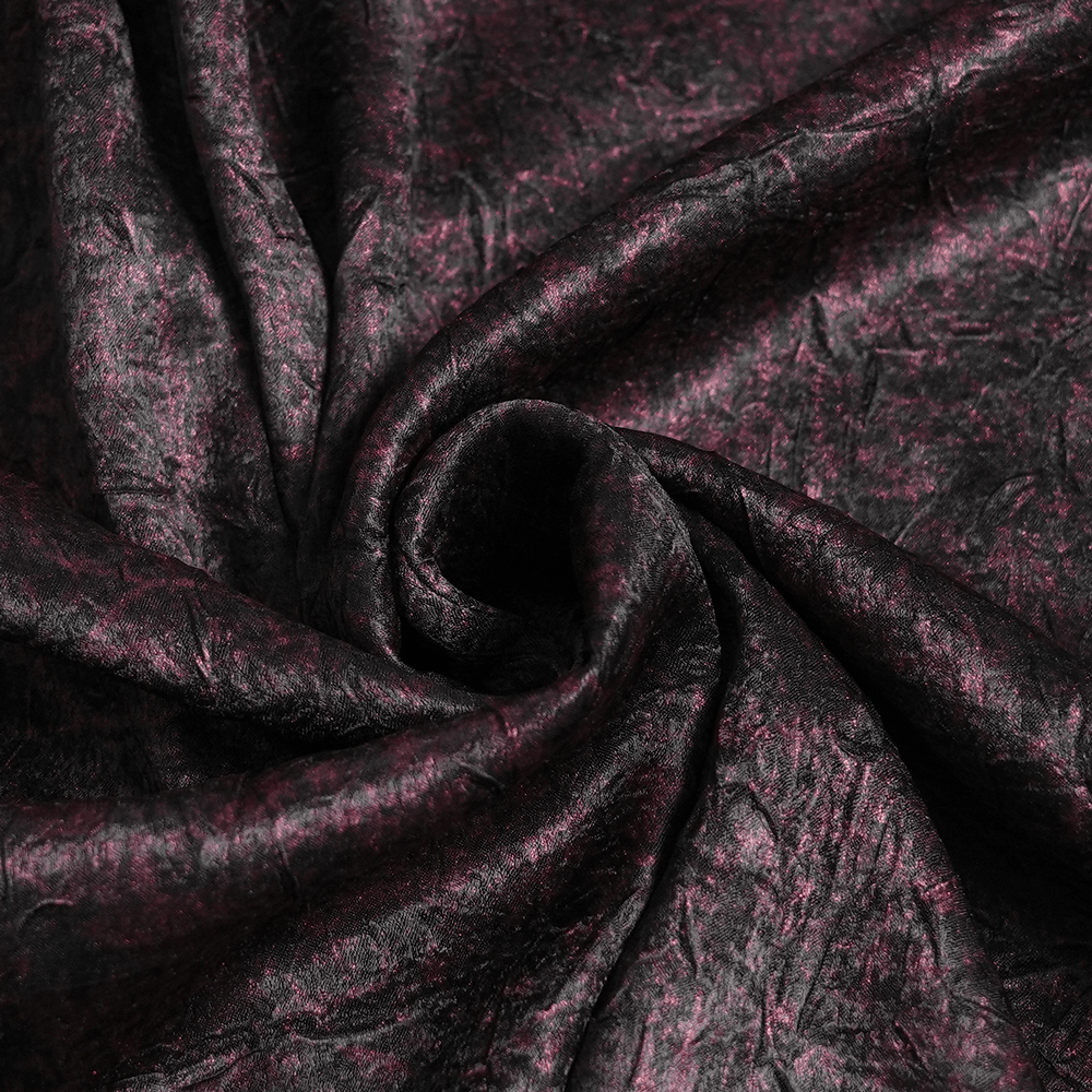 Victorian Gothic Brocade Shirt With Puff Sleeves and Tie