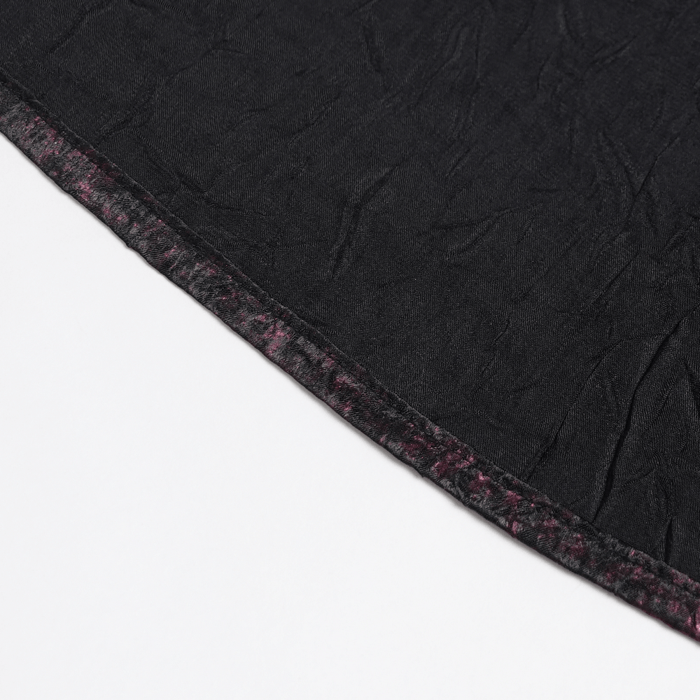 Victorian Gothic Brocade Shirt With Puff Sleeves and Tie