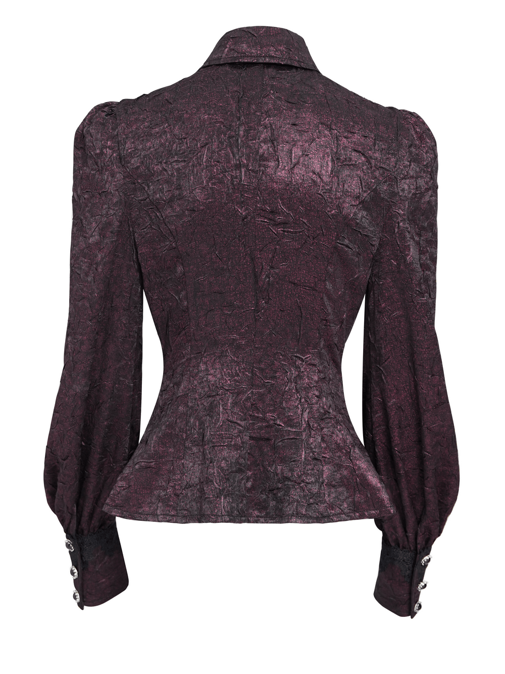 Victorian Gothic Burgundy Blouse with Cameo Brooch