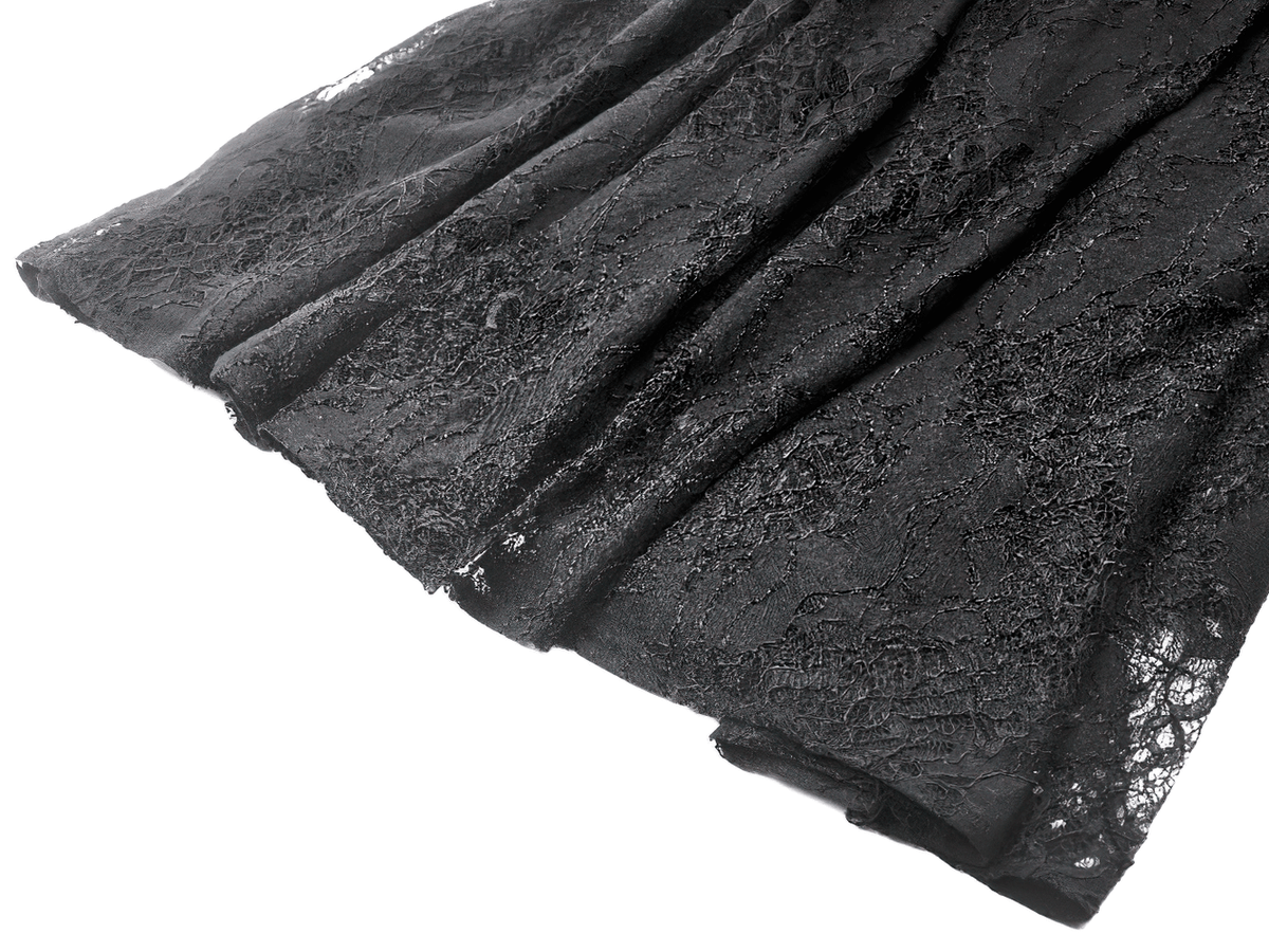 Victorian Gothic Lace and Velvet Layered Evening Dress