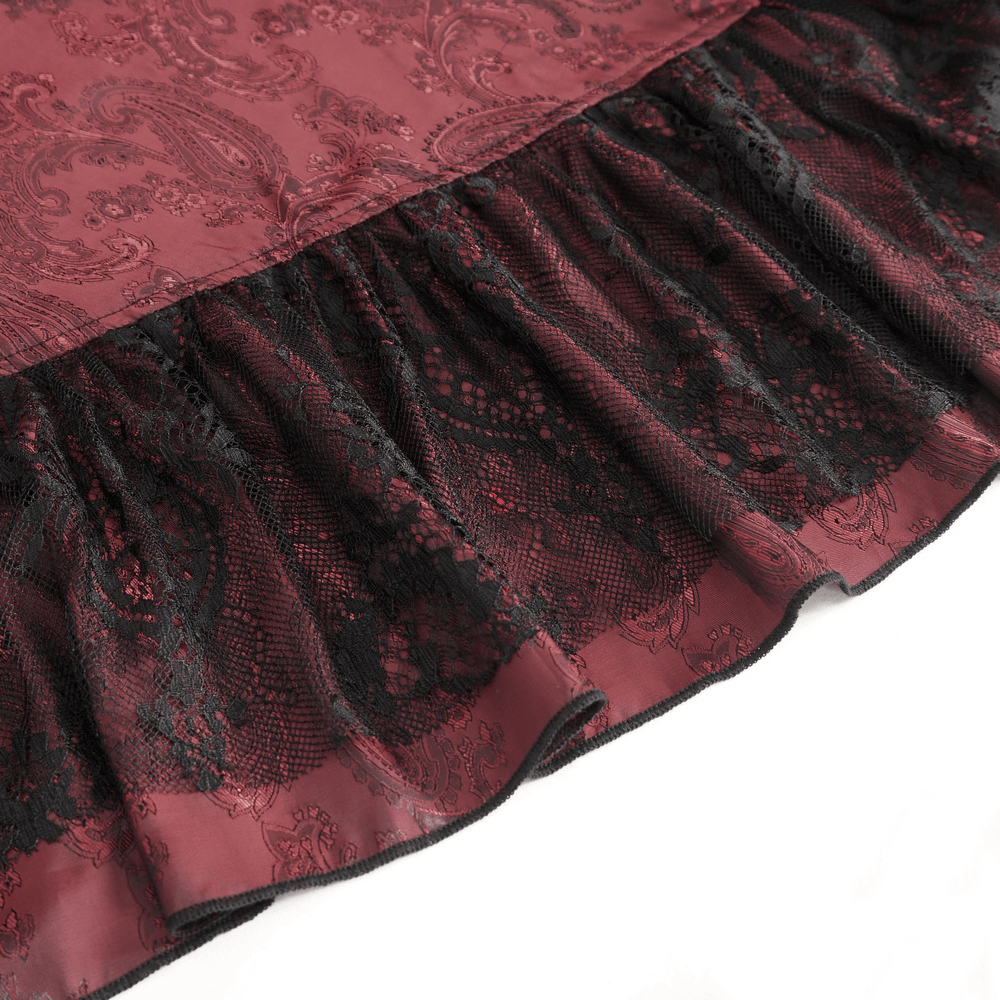 US SALE of Victorian Gothic Lace Skirt with Ruffled Layers