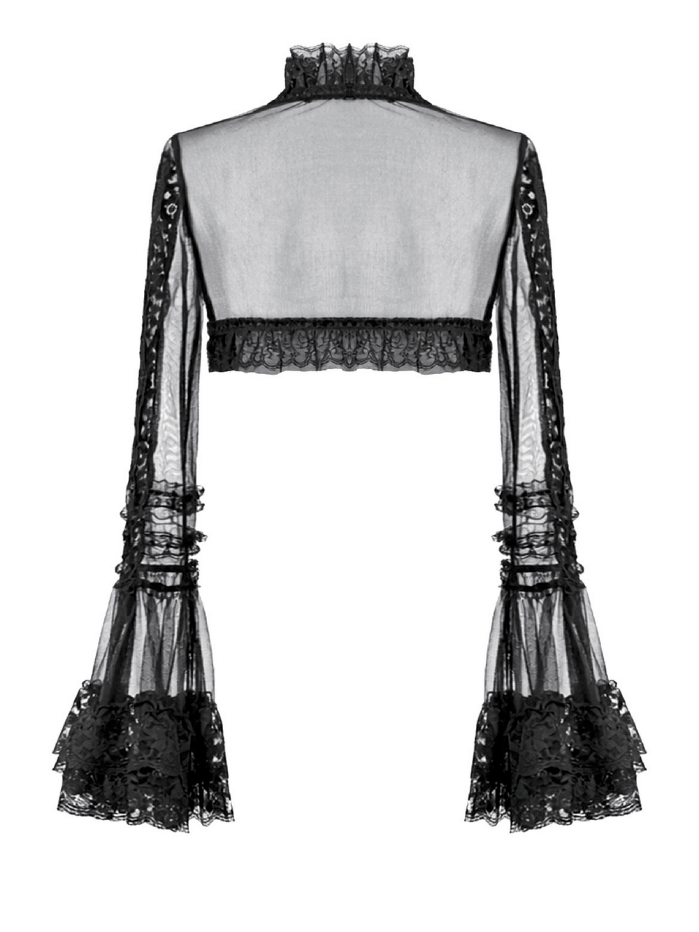 Victorian Gothic Sheer Lace Bell Sleeve Bolero