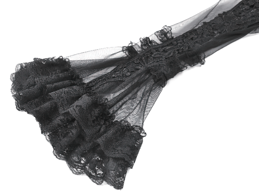 Victorian Gothic Sheer Lace Bell Sleeve Bolero