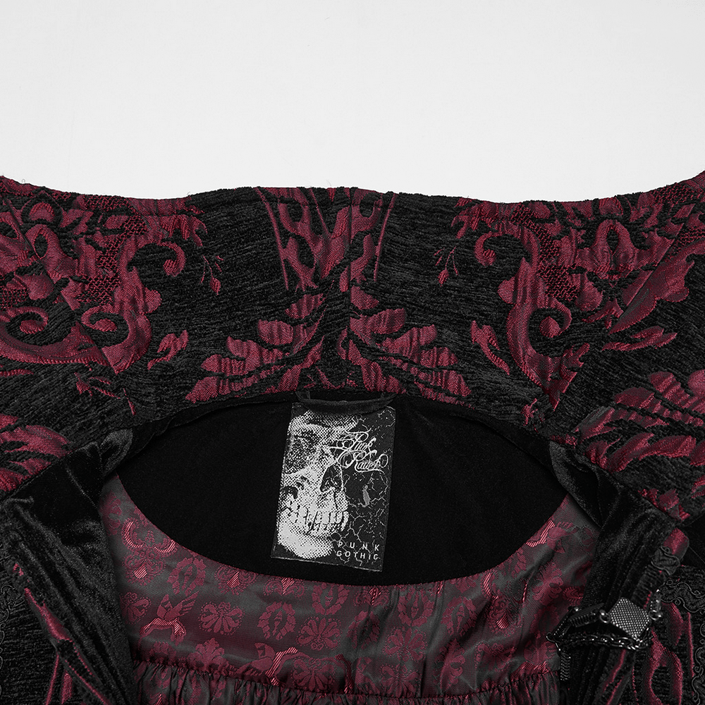 Victorian Gothic Vampire Velvet Cloak with High Collar