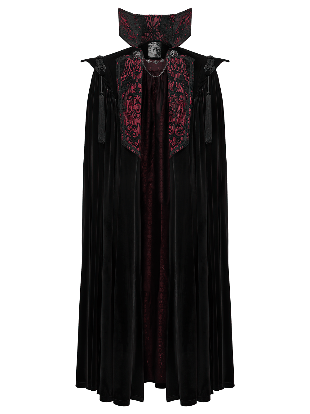 Victorian Gothic Vampire Velvet Cloak with High Collar