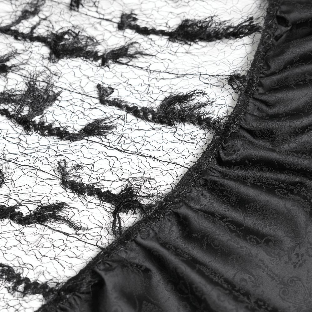 Victorian-Inspired Gothic Ruffle Skirt with Cross Details